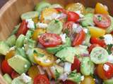 Salade de tomates, concombre et avocat