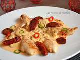 Aiguillettes de poulet, sauce crémeuse au chorizo