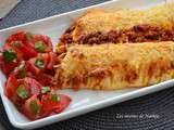 Enchiladas au chili con carne gratinés au cheddar