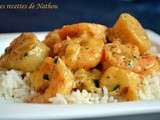 Riz au gambas et Saint-Jacques, sauce curry et estragon