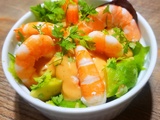 Avocat aux crevettes sauce cocktail