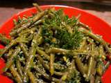 Haricots verts sautés au beurre, ail et persil