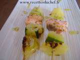 Brochettes de saumon aux courgettes et à l'ananas