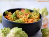 Chou romanesco lentilles corail et carottes