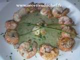 Langoustines à la crème de courgettes