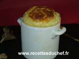 Soufflé aux chanterelles jambon cru et parmesan en mini cocotte