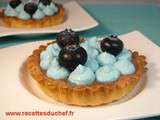 Tartelette à la crème de marron et chantilly goût myrtille