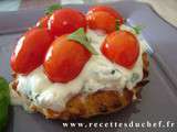 Tartelettes de tomates cerises à la crème de mascarpone au basilic