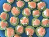 Amuses bouches - Concombre fromage frais saumon