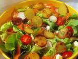 Salade : saumon, tomates, radis, pommes de terre et feta – Conso, Vendredi escalier nutritionnel