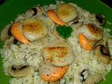 Coquilles St-Jacques sur Risotto de Champignons