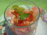 Verrine Laitue Pamplemousse Crevettes