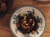 Salade de lentilles béluga aux raisins, haricots beurre et noix de cajou