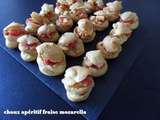 Choux apéritif fraise mozzarella