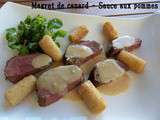 Magret de canard - sauce aux pommes