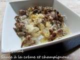 Œuf poché sauce a la crème et champignons