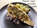 Poisson royal a la coriandre et citron confit