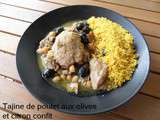 Tajine de poulet aux olives et citron confit