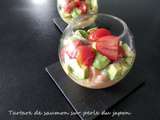 Tartare de saumon sur perles du japon