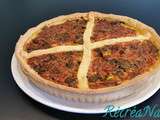 Quiche Emmental, Lardons et Légumes Feuilles du #Jardin - #RecetteFacile