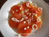 Carpaccio de pamplemousse aux oignons verts