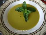 Velouté rafraichissant petits pois-courgettes-menthe