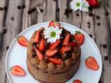 Layer cake au chocolat et aux fraises