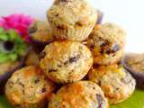 Muffins aux flocons d’avoine, banane et chocolat