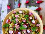 Orecchiette à la pancetta et pesto de fanes de radis