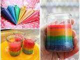 Gâteau arc-en-ciel en bocal (rainbow cakes in a jar, recette )