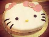 Gâteau Hello Kitty facile {tuto pate à sucre ou pâte d'amandes}