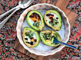 Oeufs-cocotte avocat-pesto {bateaux avocats}