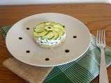 Cheesecake de courgettes au boulgour, faisselle et basilic