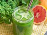 Jus vert au chou kale, concombre et pamplemousse