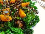 Poêlée de lentilles vertes, butternut et chou kale