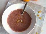 Porridge de Noël au chocolat, écorces d'oranges confites et épices