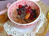 Pudding vegan protéiné à l'avoine germée, cacao et fruits rouges