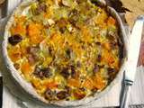 Quiche d'automne au butternut, châtaignes, endives et chèvre, pâte brisée au sarrasin