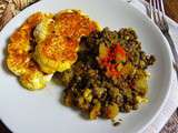 Steaks de chou-fleur aux épices et poêlée de lentilles vertes au butternut