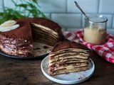 Gâteau de crêpes facile poires-chocolat