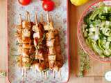 Brochettes de poulet citron thym