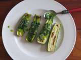 Courgettes juste grillées au pistou