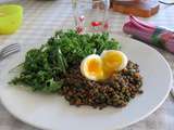 Salade de lentilles épicée et son oeuf mollet