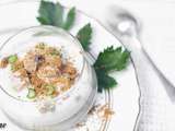 Verrine de panna cotta de céleri rave, foie gras et spéculoos