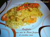 Spaghettis aux noix de Saint-Jacques et crevettes roses