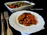 Aubergines aux pois chiche et aux tomates (Musaqa’a). de s. Tamimi