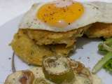 Galettes de riz au fromage et poireaux à la crème