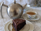 Gâteau au chocolat, ganache pralinée (sans œufs, sans beurre)