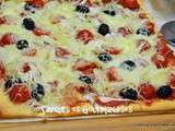 Pizza aux Oignons Verts et Tomates Cerises