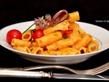 Tortiglioni aux anchois, tomates et mascarpone